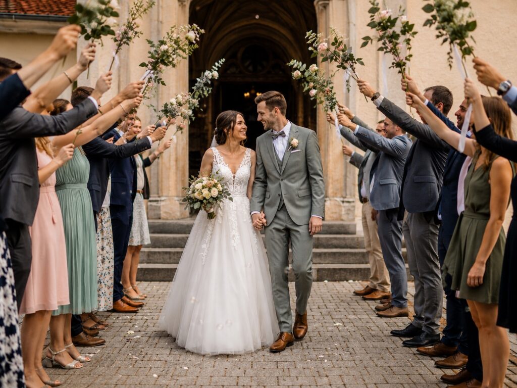 Spalier stehen zur Hochzeit
